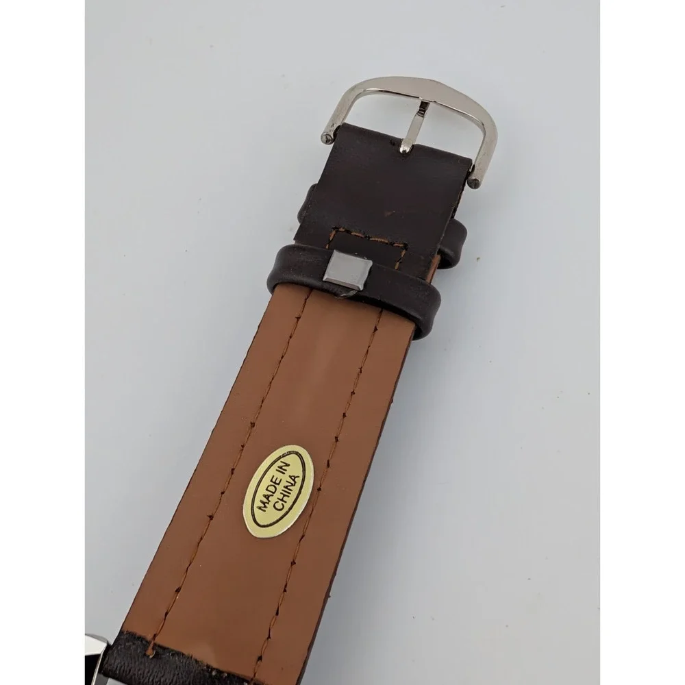 Sports Illustrated Watch Men Rotating Bezel Brown Leather Band- New Battery‎